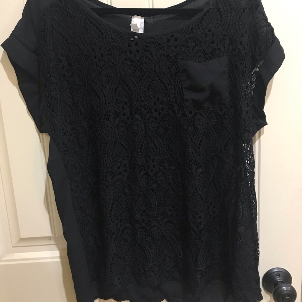 The Boutique Black Lace Shirt